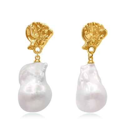 Cleopatra Earrings - 12mm AAA Baroque Pearls