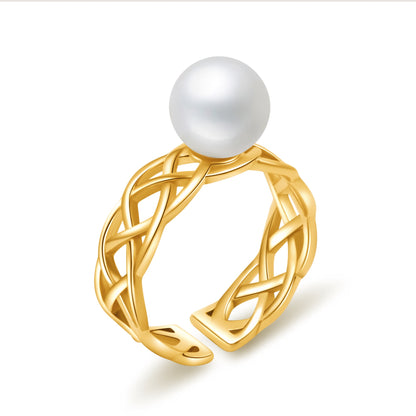 Athena Ring - 8mm AAAAA Freshwater Pearl